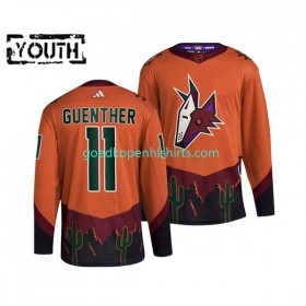 Arizona Coyotes DYLAN GUENTHER 11 Adidas 2022-2023 Reverse Retro Oranje Authentic Shirt - Kinderen